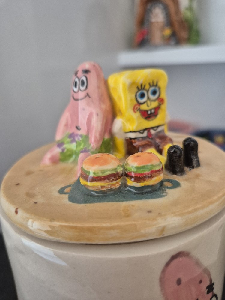Süngerbob Patrick Seramik El Yapımı Kavanoz