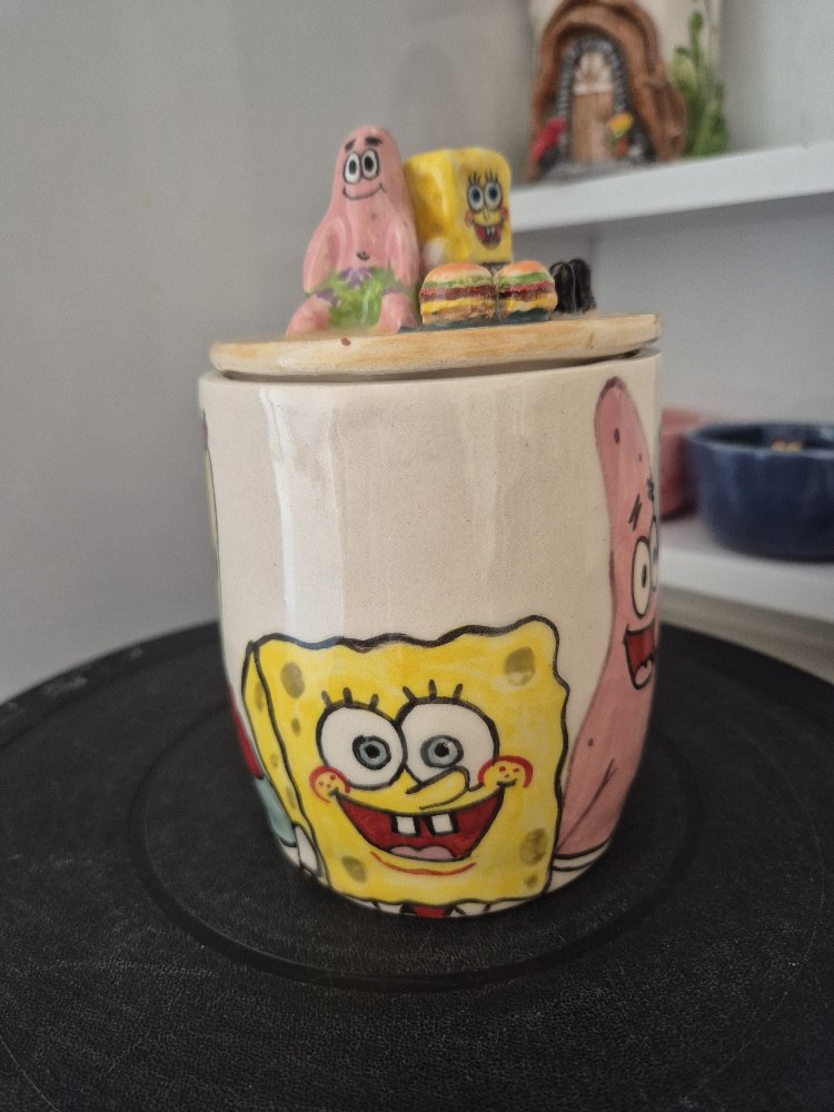 Süngerbob Patrick Seramik El Yapımı Kavanoz