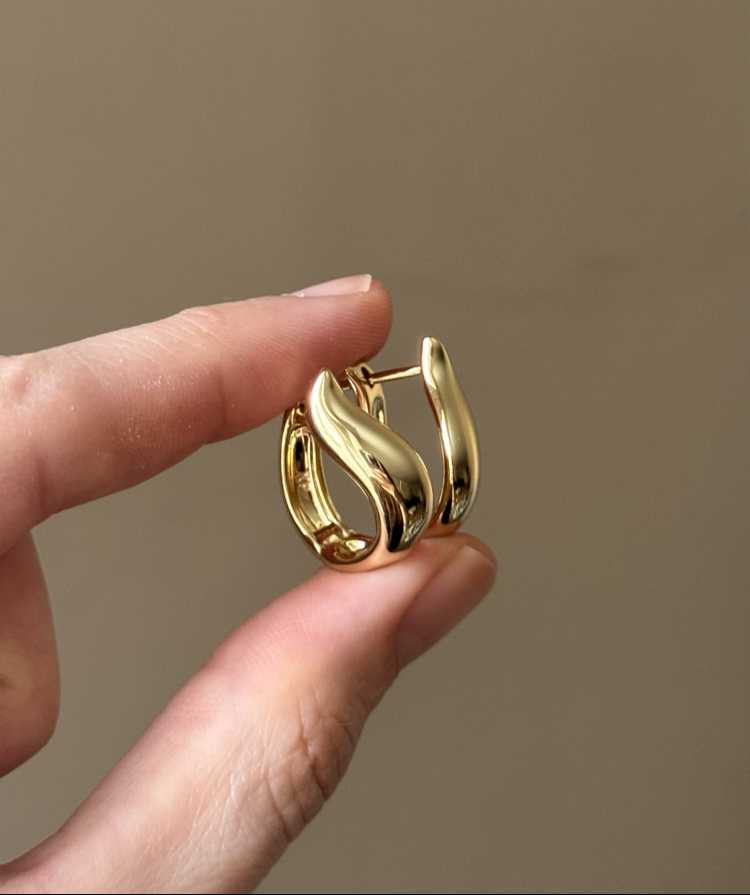 Asimetrik halka küpe / xuping (14kgoldrenk)