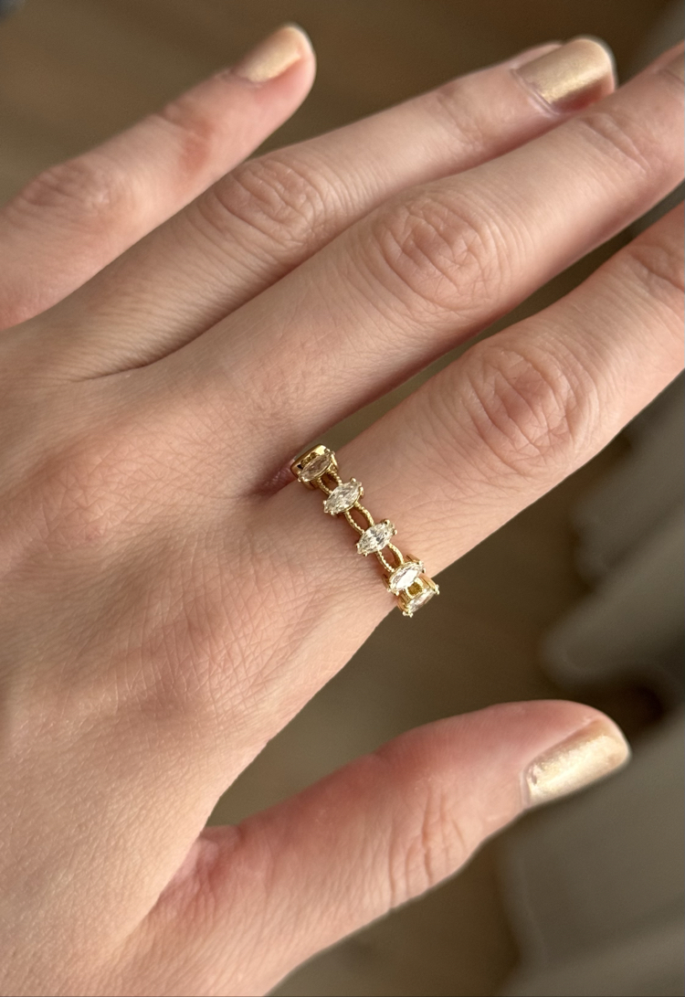Mini markiz taşlı yüzük / xuping (14kgoldrenk)
