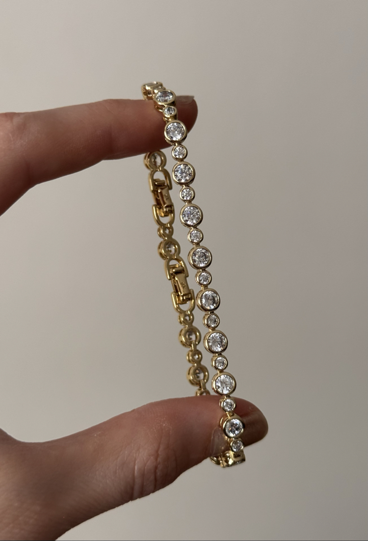 Yuvarlak taşlı bileklik / xuping (14kgoldrenk)