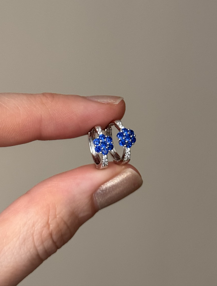 Mavi taşlı küpe / xuping (silver)