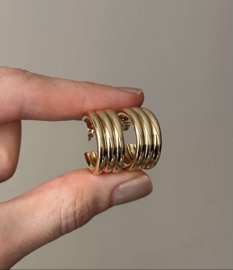 Üçlü görünüm küpe / xuping (14kgoldrenk)