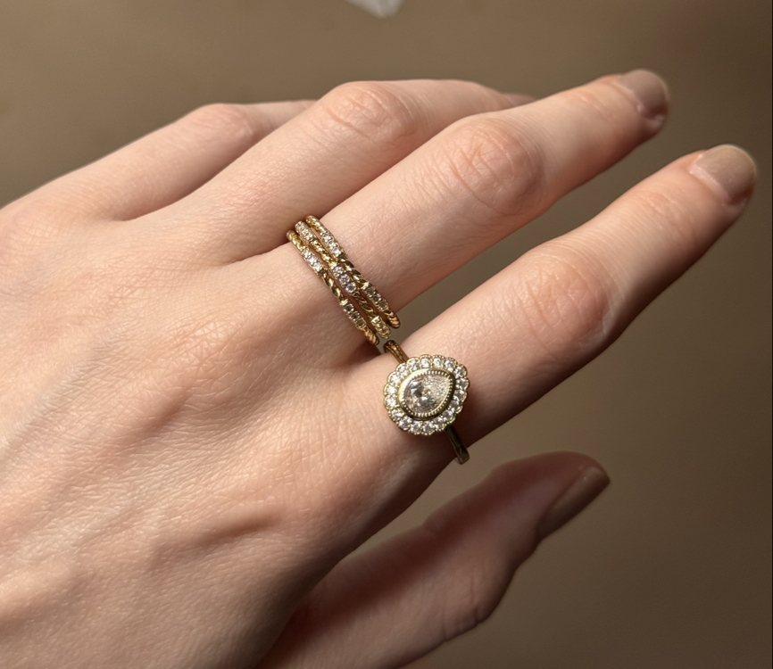 İşlemeli vintage yüzük / xuping (14kgoldrenk)
