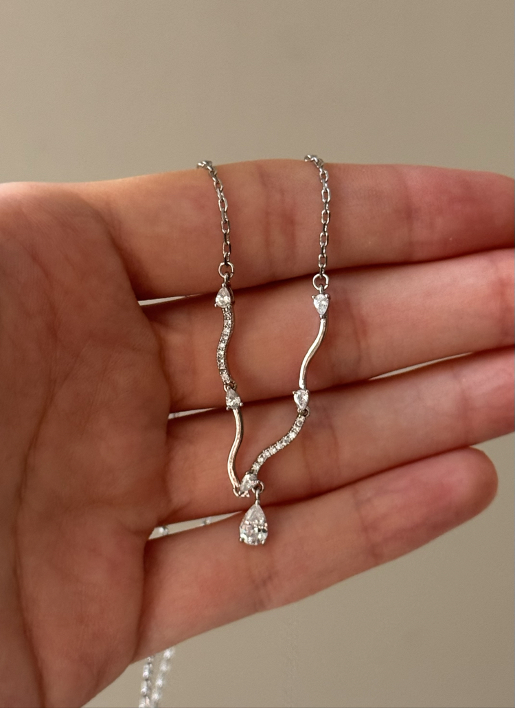 Damla taşlı kolye / xuping (silver)