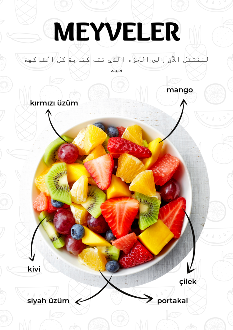 أسماء الخضار والفواكه باللغة التـركية pdf