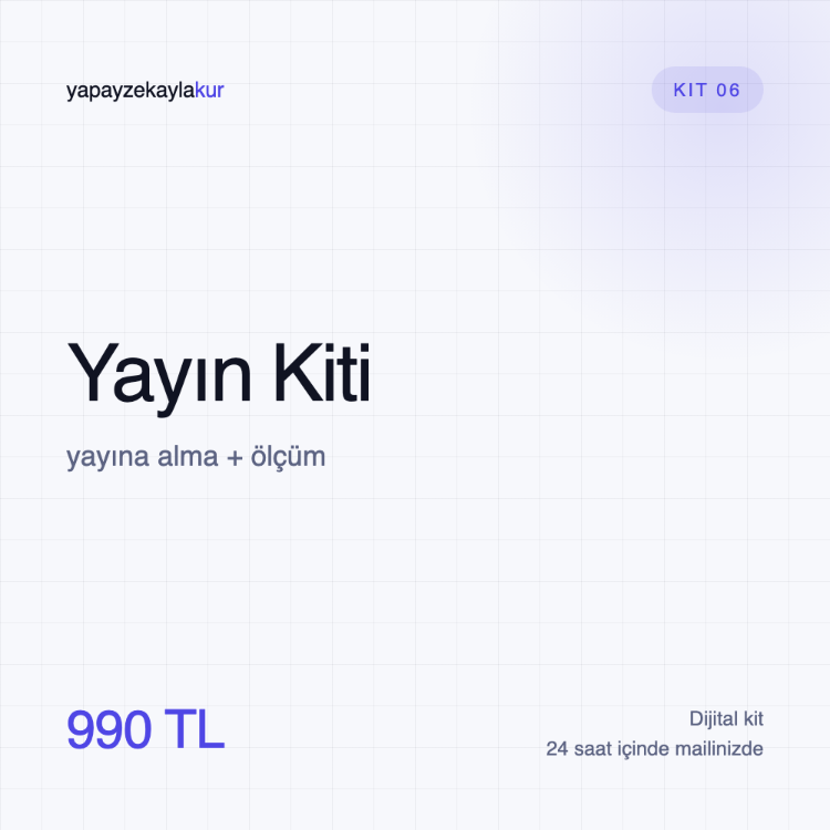 Kit 06 · Yayın Kiti — yayına alma + ölçüm