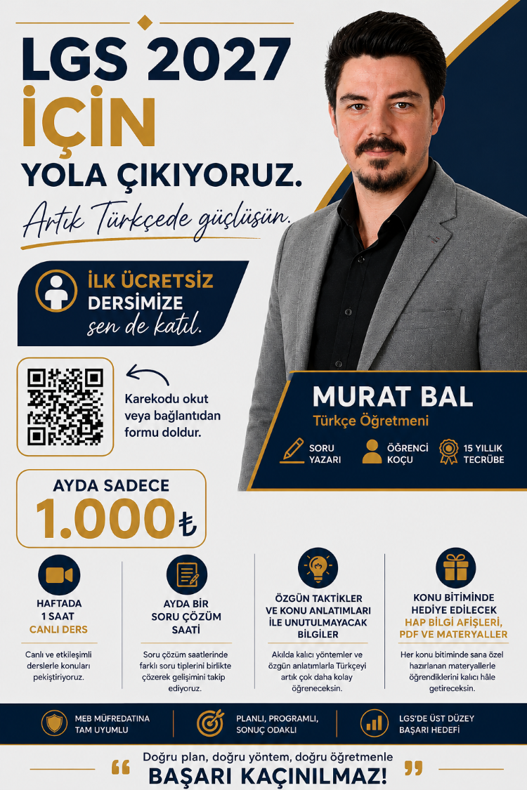 ÇEVRİM İÇİ ÖZEL DERS  1 SAATLİK PAKET