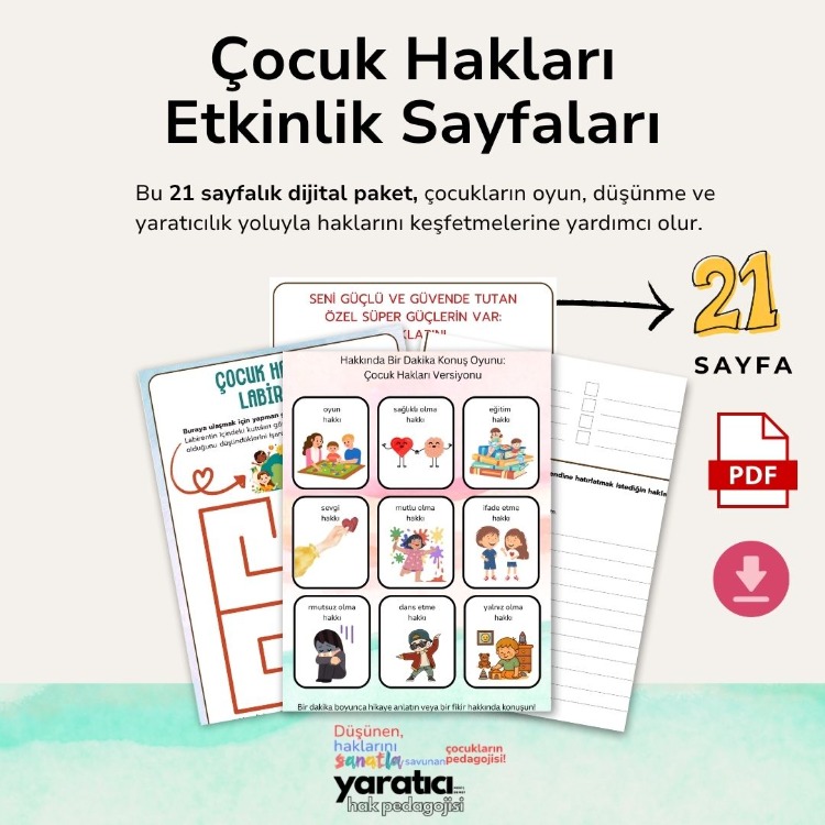 Çocuk Hakları Dijital Etkinlik Seti 21 Sayfa PDF