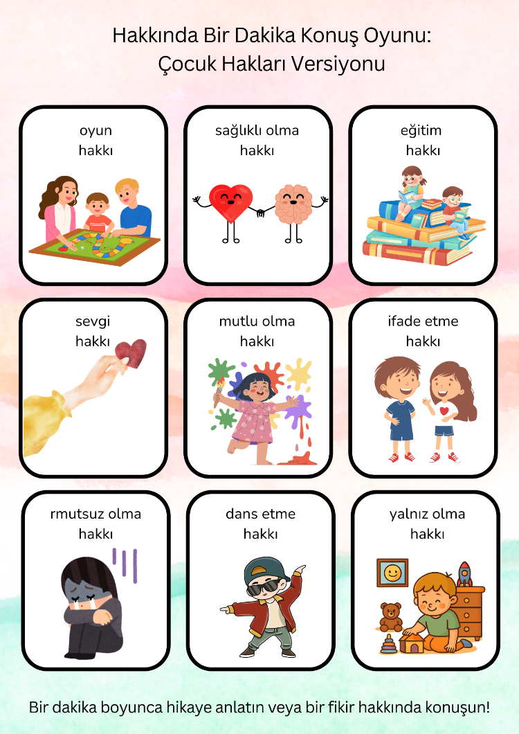 Çocuk Hakları Çalışma Kağıdı Etkinlik Seti