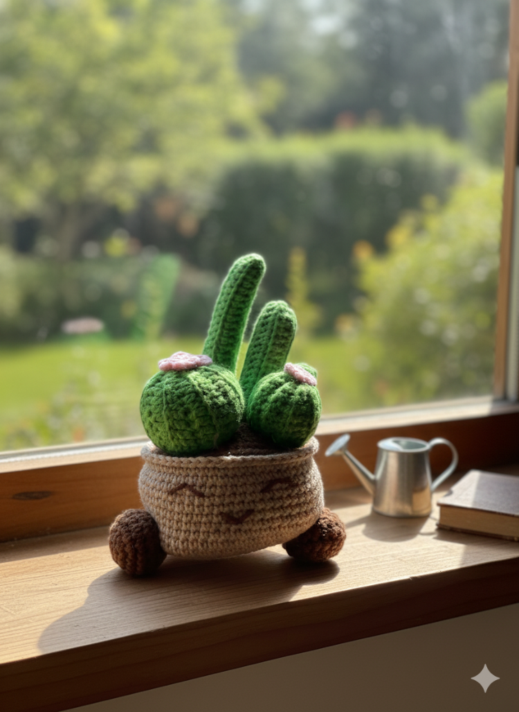 El Örgüsü Sevimli Kaktüsler - Tasarım Amigurumi Oyuncak & Hediye