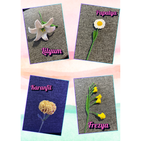Solmayan Çiçek Buketi - Sen Seç - Kişiye Özel El Örgüsü Tasarım Çiçekler