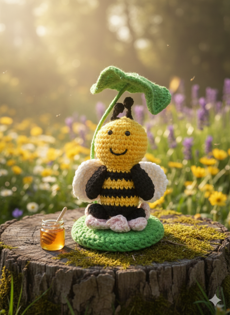 El Örgüsü Sevimli Arı Figürü - Tasarım Amigurumi Oyuncak & Hediye