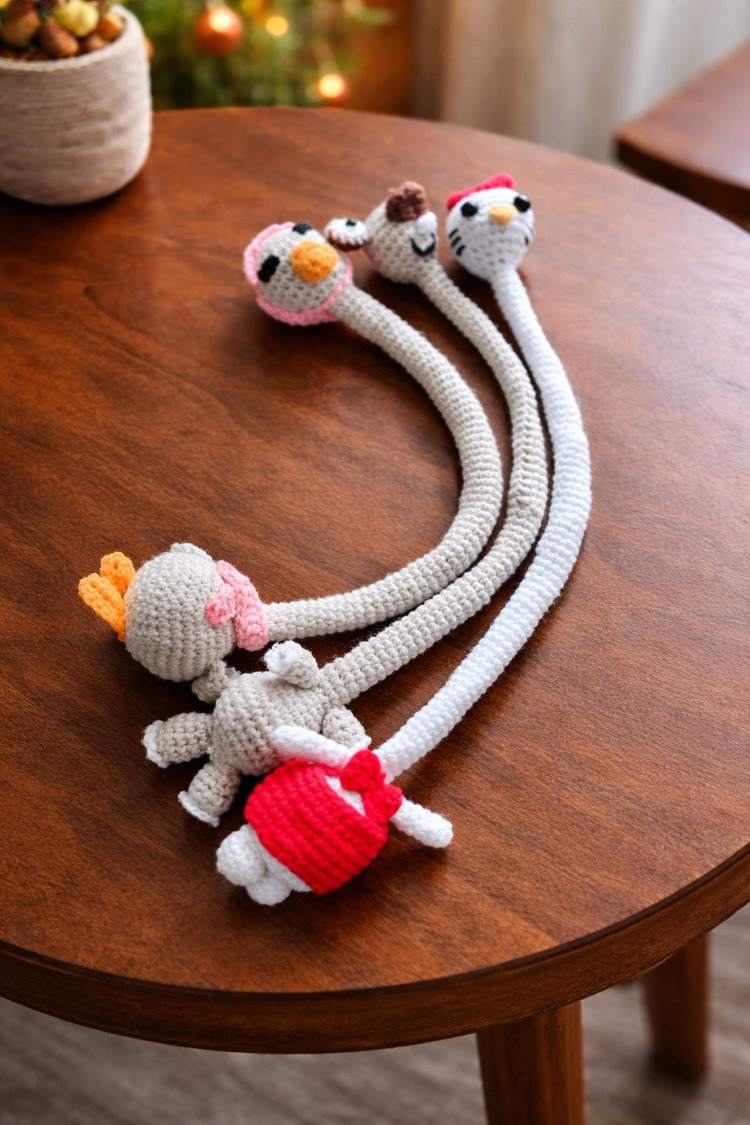 Sevimli Karakterler Örgü Çanta Süsü - Sid ve Hello Kitty Charm - Çanta Charmı