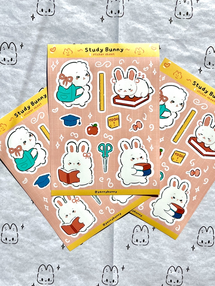 Study Bunny Sticker Sheet