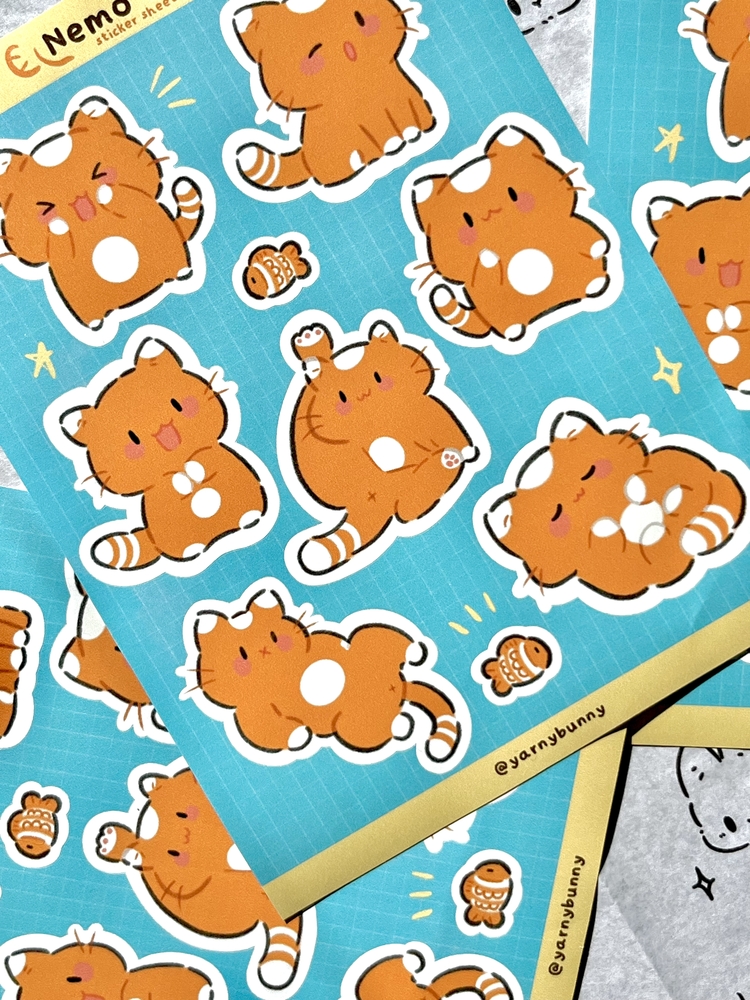 Nemo Cat Sticker Sheet
