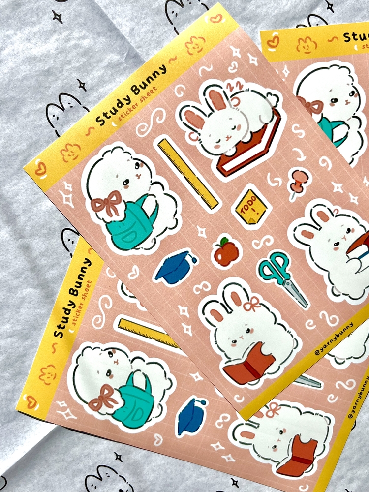 Study Bunny Sticker Sheet