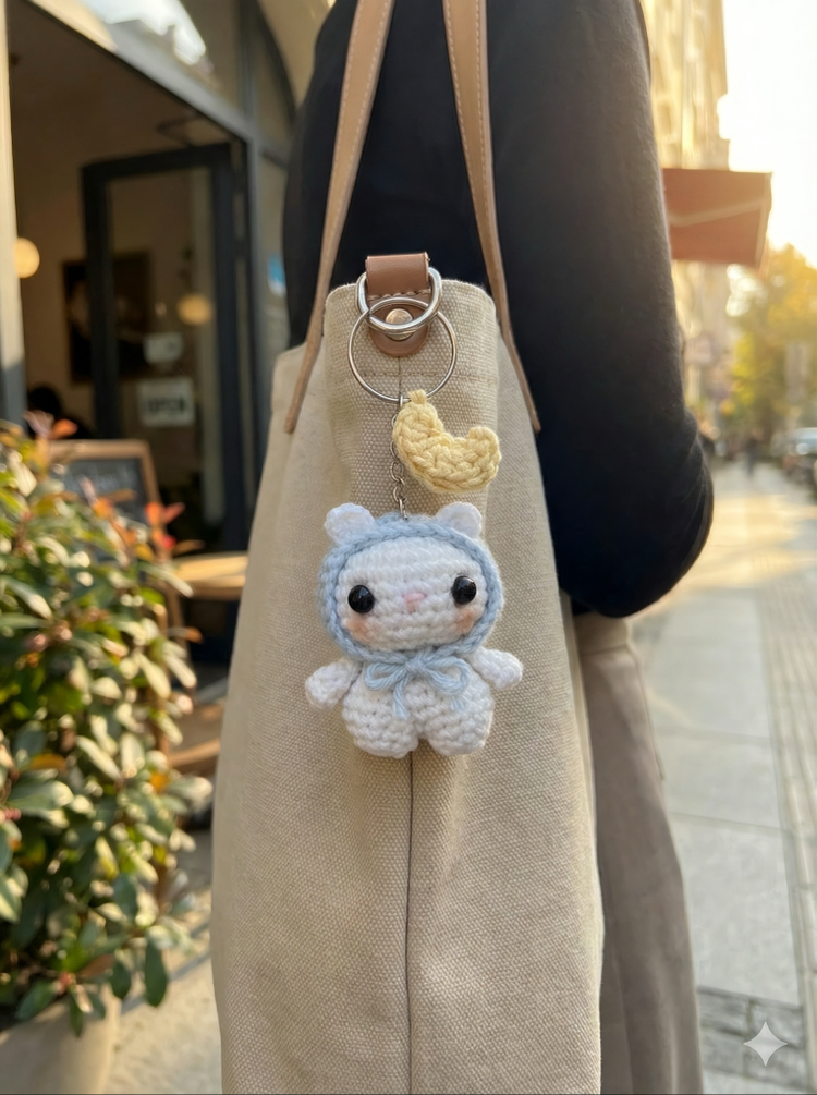 Ay/Yıldız Ayıcık Anahtarlık/Bag Charm