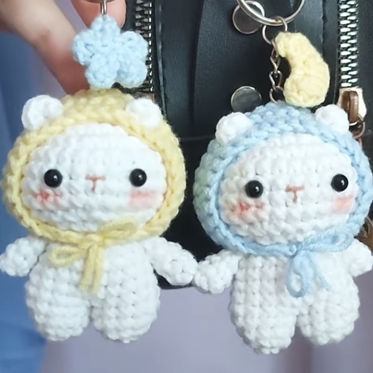 Ay/Yıldız Ayıcık Anahtarlık/Bag Charm