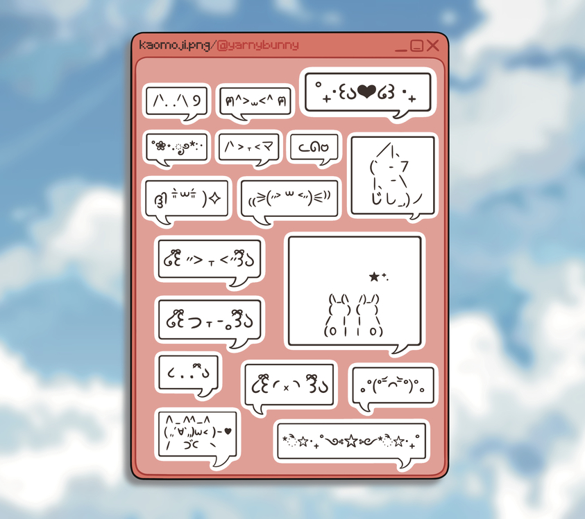 Kaomoji Sticker Sheet