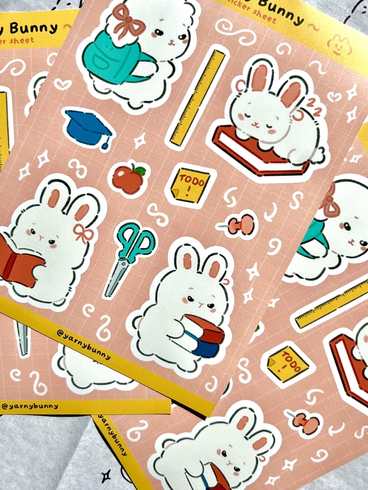 Study Bunny Sticker Sheet