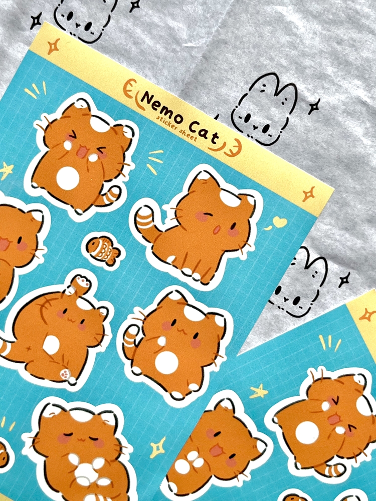 Nemo Cat Sticker Sheet