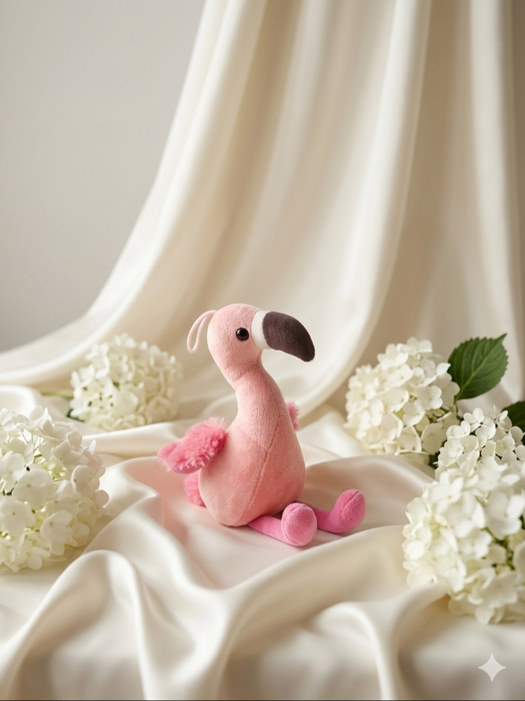 Peluş Flamingo - 20x20cm Kişiye Özel NFC’li Anı Hediyesi