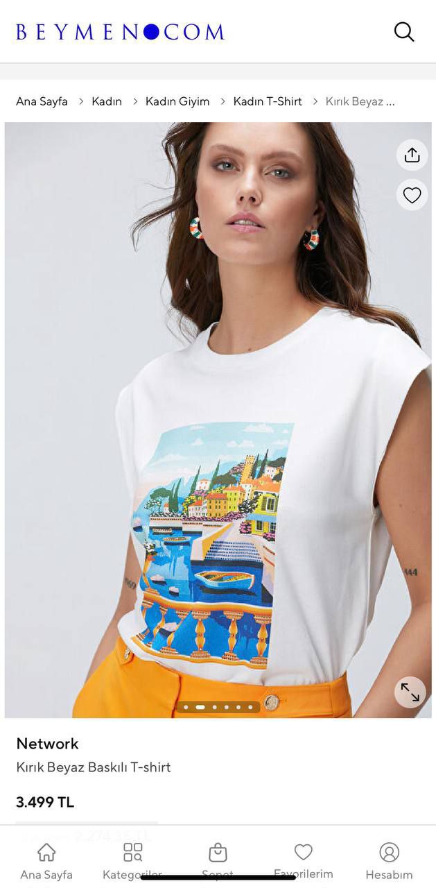 NETWRK  CASUAL BASKILI T-SHİRT 