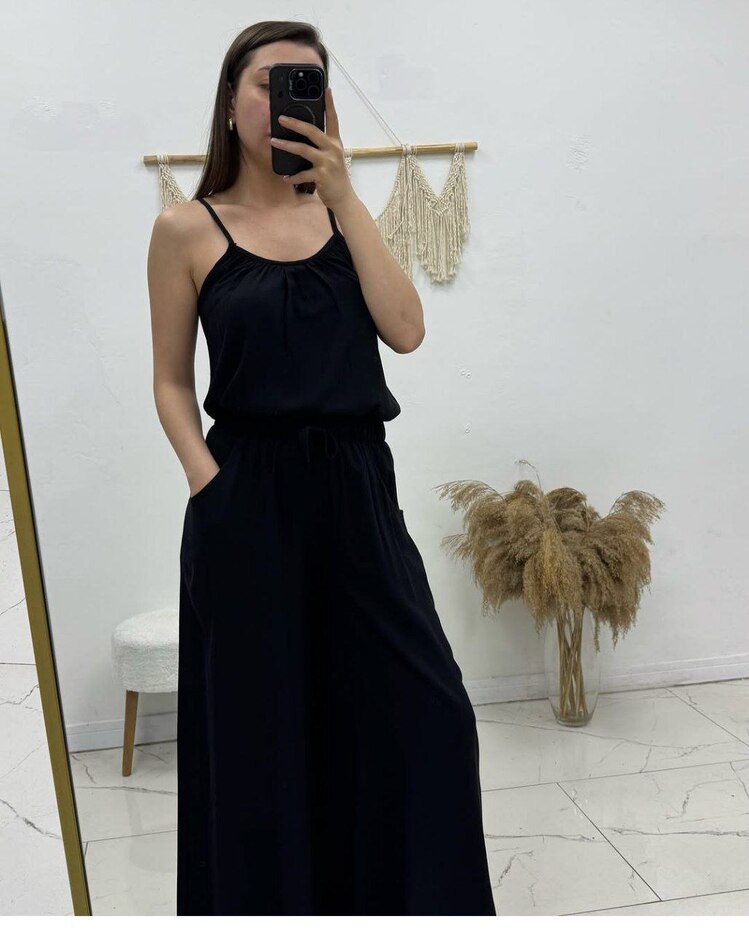 BELİ LASTİKLİ CEPLİ SALAŞ PANTOLON TAKIM