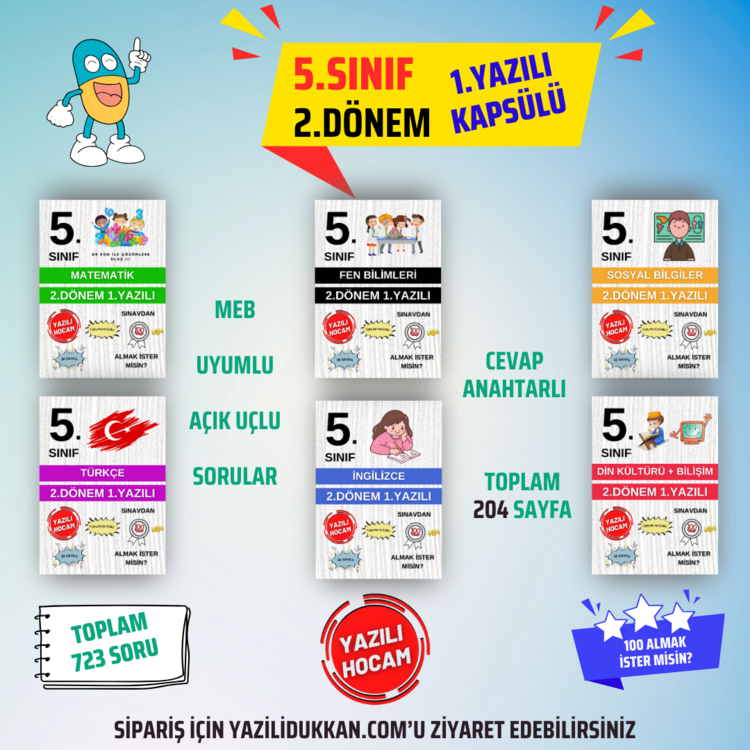  5.Sınıf Yazılıya Hazırlık Kapsülü (AÇIK UÇLU SORULAR)