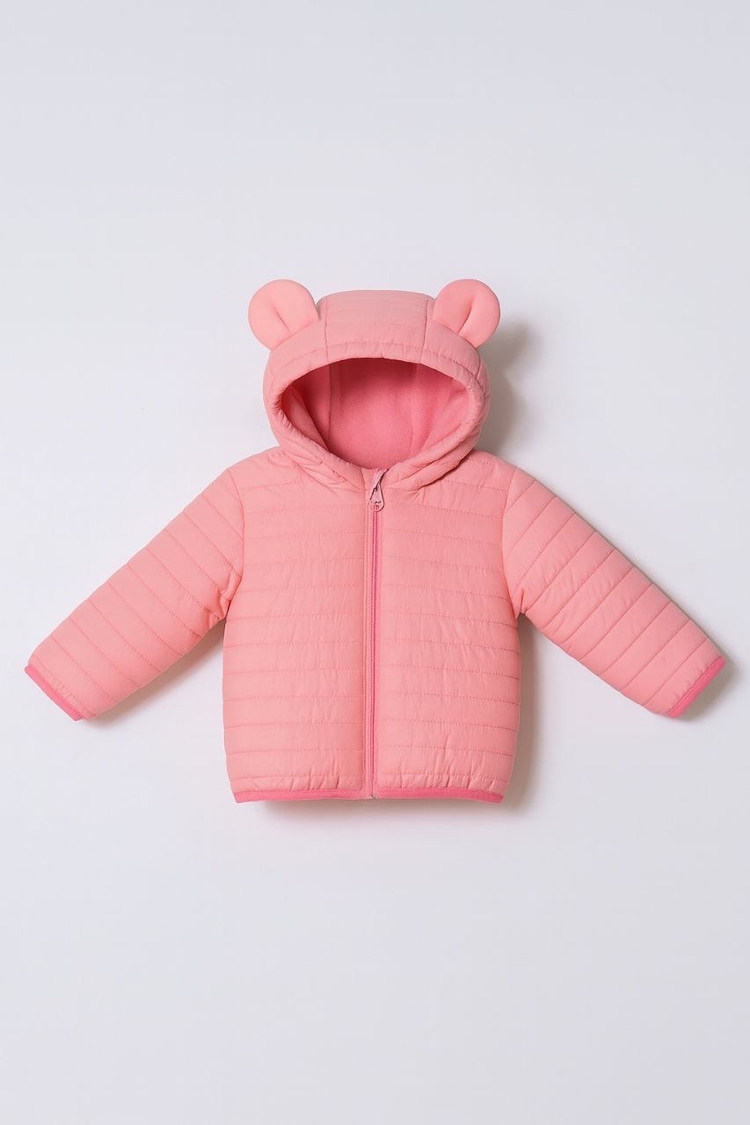 İçi yünlü pembe podufuk mont