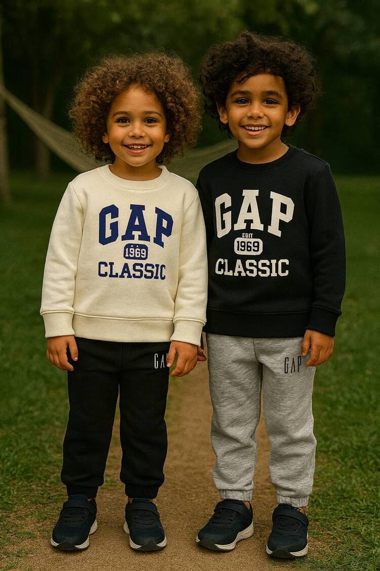 GAP BEYAZ LACİVERT 3 İPLİK ŞARDONLU ALT ÜST TAKIM