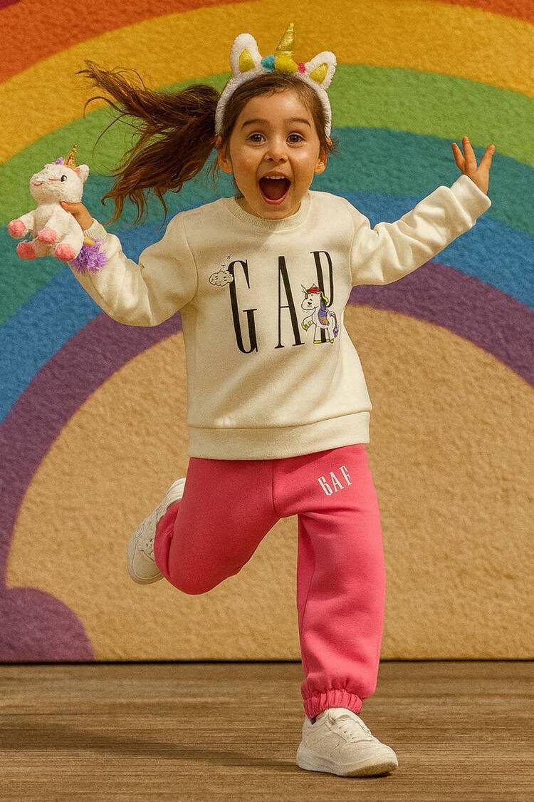 GAP UNİCORN DETAYLI 3 İPLİK ŞARDONLU ALT ÜST TAKIM