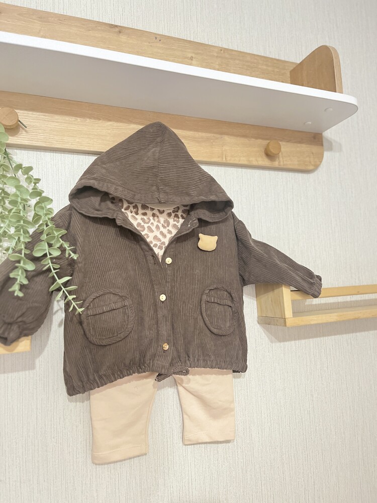 LEOPAR DESENLİ 3LÜ KADİFE TAKIM