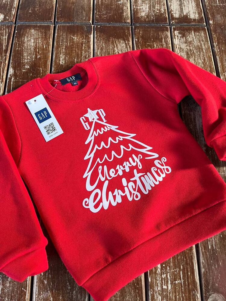 BEBEK-ÇOCUK NOEL DETAYLI 3 İPLİK ŞARDONLU ALT ÜST TAKIM