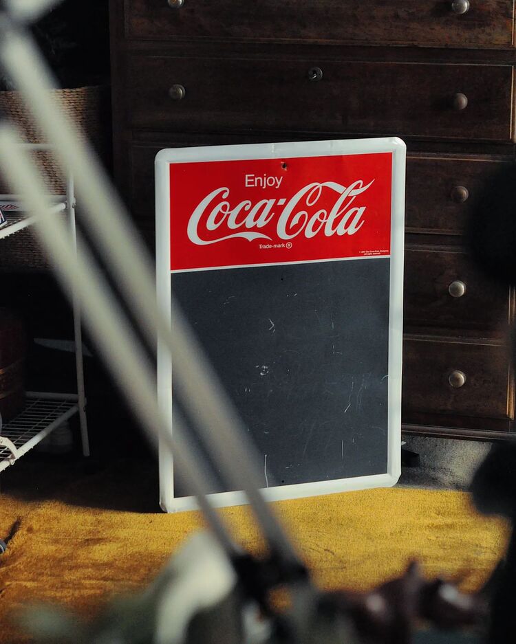 Coca Cola 1991 Teneke Yazı Panosu 