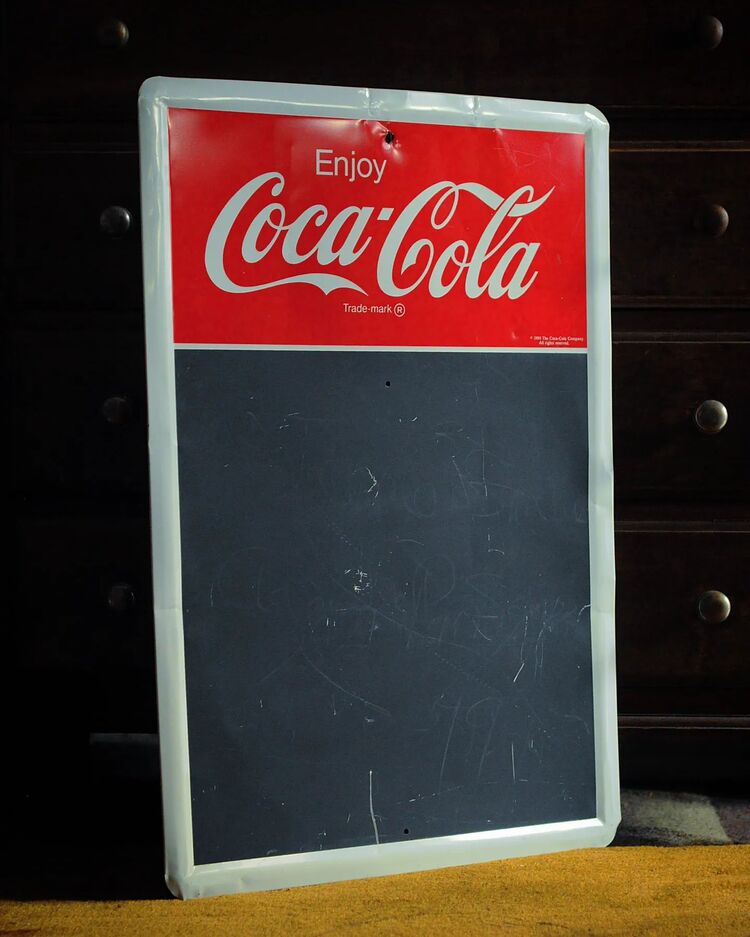 Coca Cola 1991 Teneke Yazı Panosu 