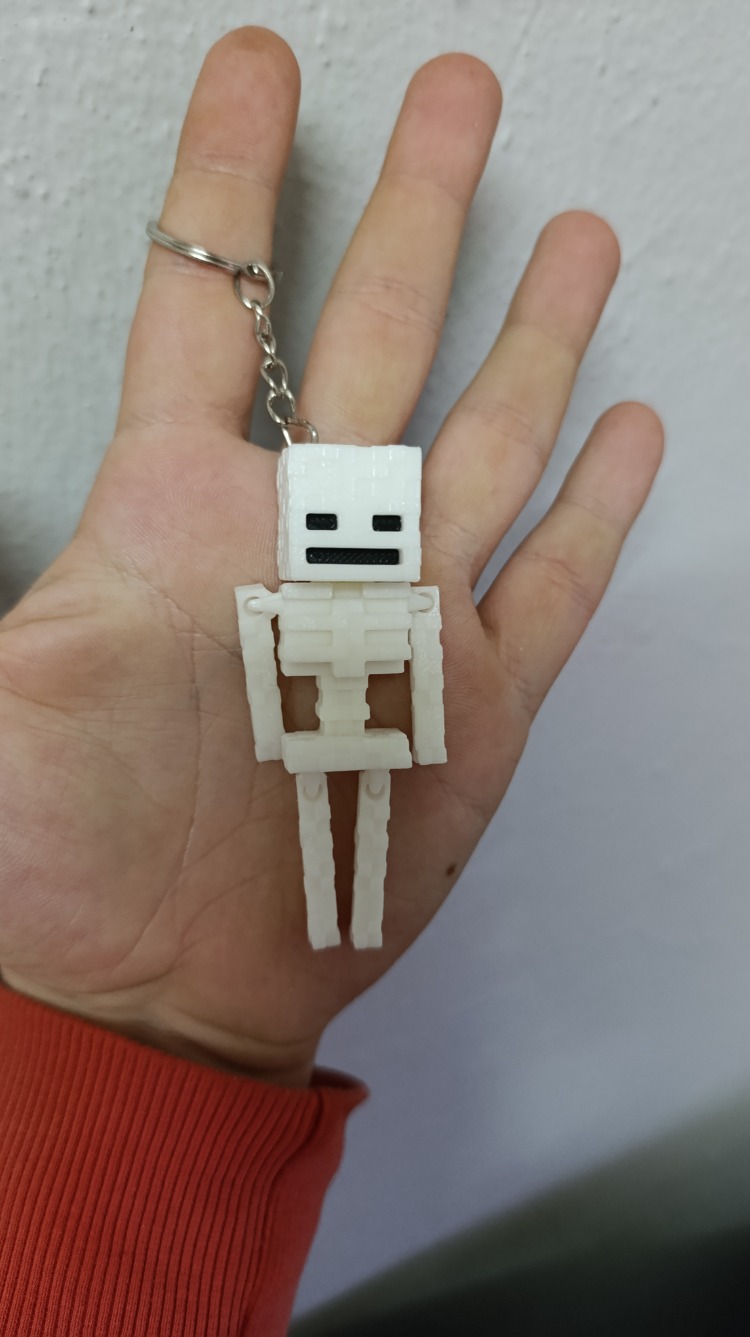 Hareketli Minecraft İskelet Anahtarlık