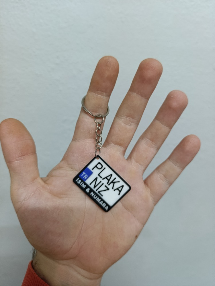 Kişiye Özel Kare Plakalı Anahtarlık