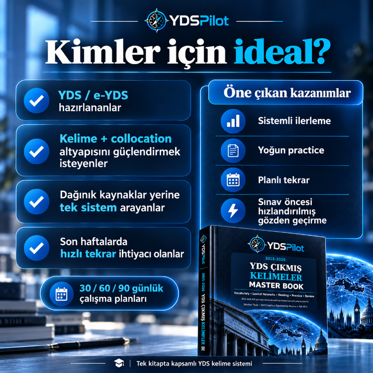 YDSPilot 2015–2026 YDS Çıkmış Kelimeler Master Book