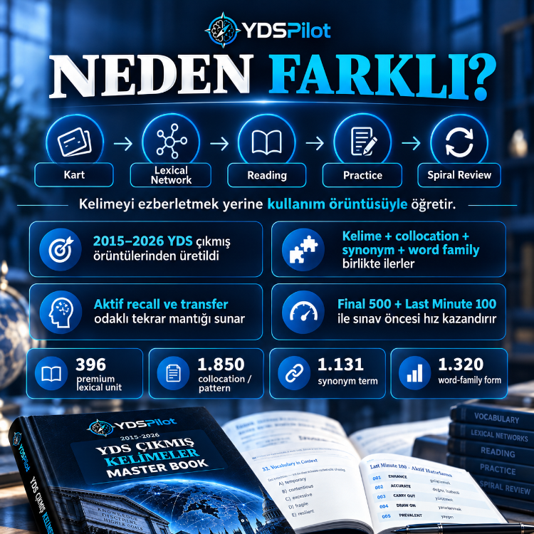 YDSPilot 2015–2026 YDS Çıkmış Kelimeler Master Book