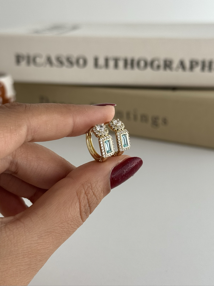 14k xuping seri swarovski taş küpe 