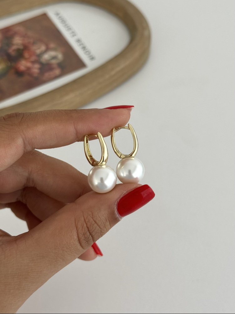 14k Xuping seri inci küpe 