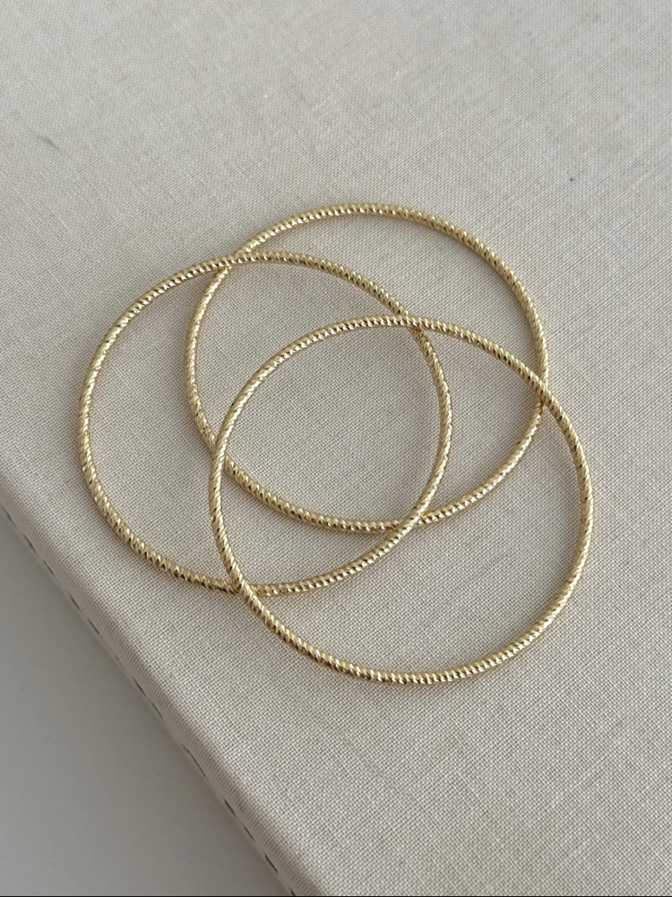 14k xuping seri 3lü Ajda bilezik 55 mm iç çap