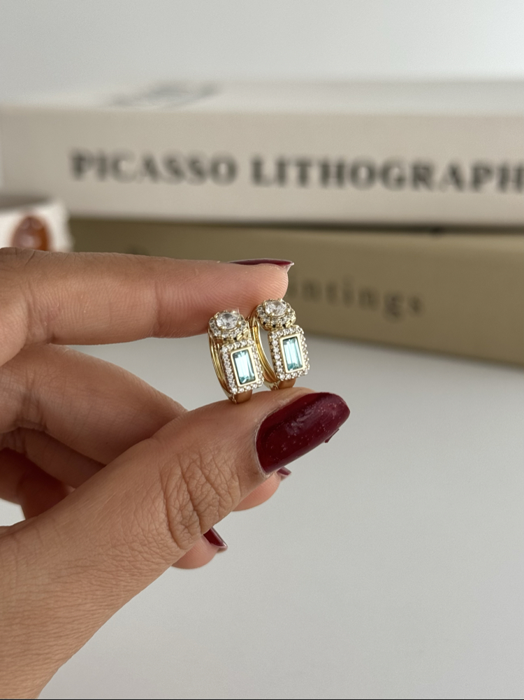 14k xuping seri swarovski taş küpe 