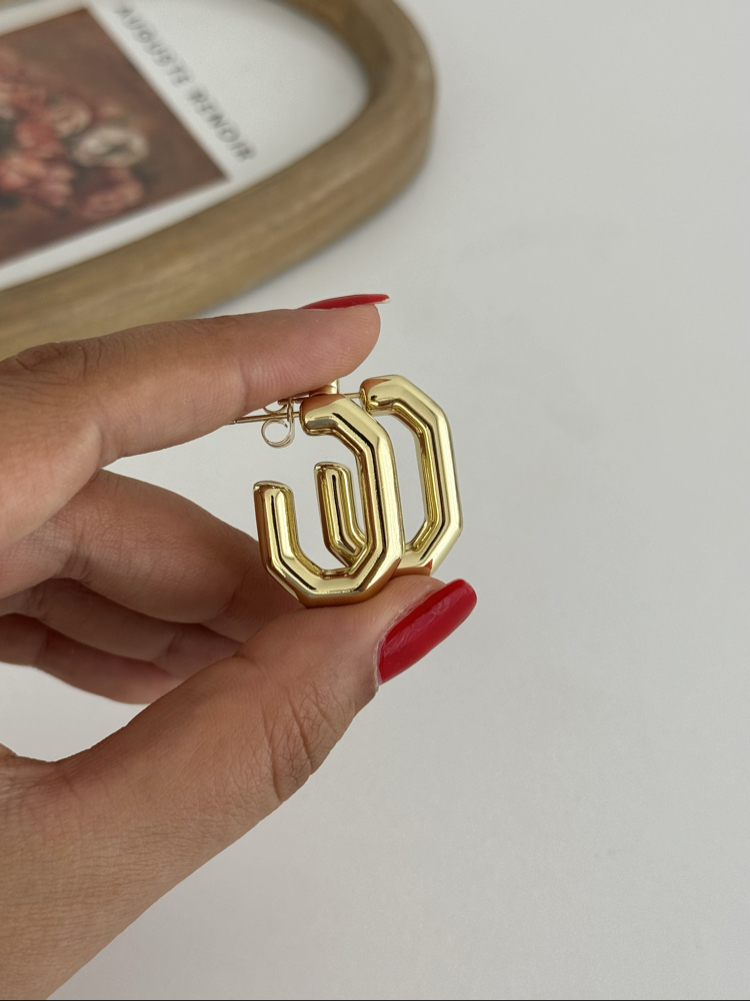 14k Xuping seri asimetrik küpe 