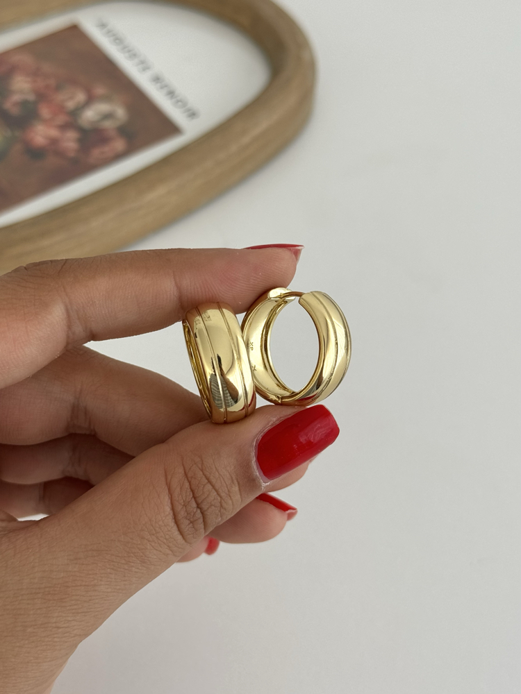 14k Xuping seri kalın halka küpe