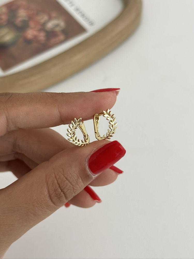 14k Xuping seri minimal başak küpe 