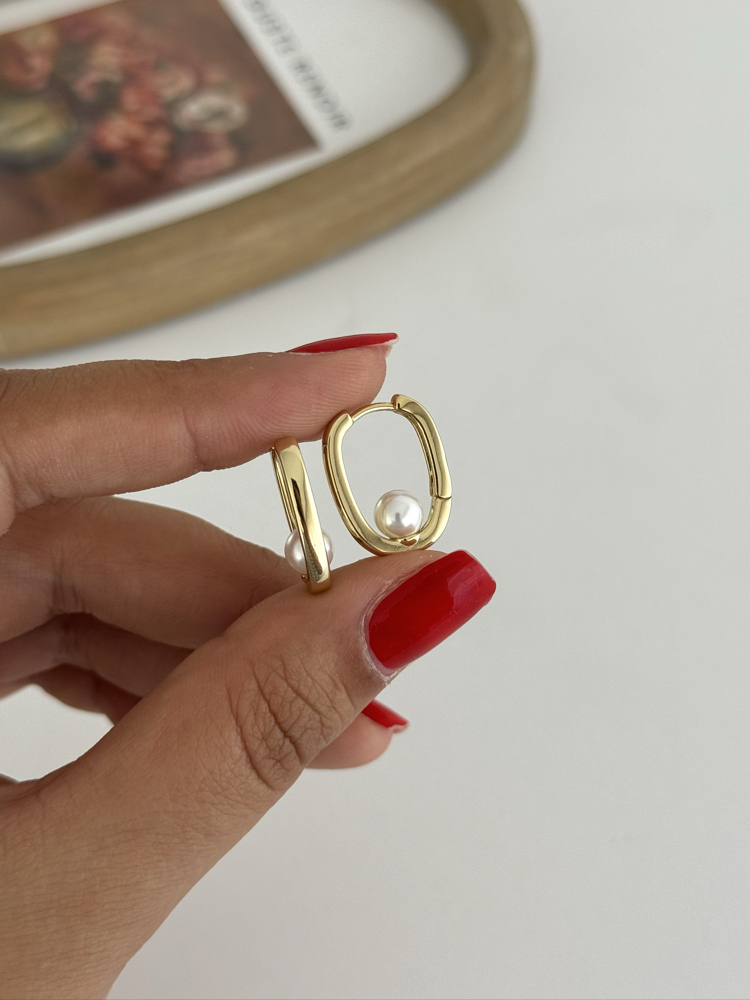 14k Xuping seri inci detay küpe