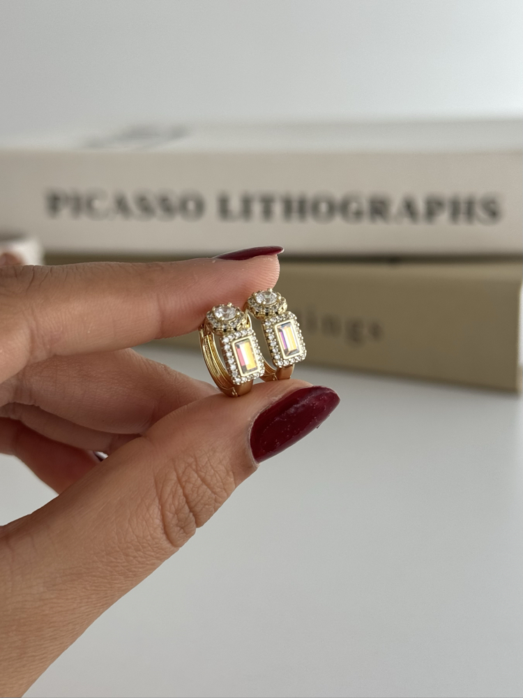 14k xuping seri swarovski taş küpe 